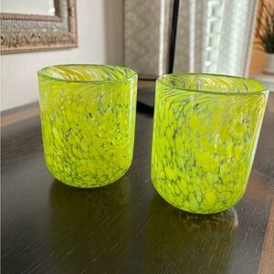 Chartreuse hand blown glasses
